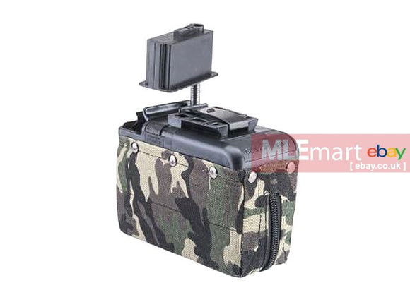 Classic Army Box Magazine For M249 Series (1200 Rd, Full Automatic Woodland Camo) - MLEmart.com