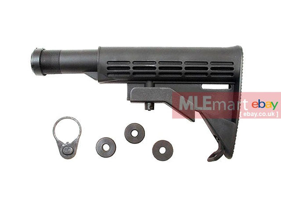 G&P WA M4A1 GBBR 6-position Sliding Stock Set ( Black ) - MLEmart.com