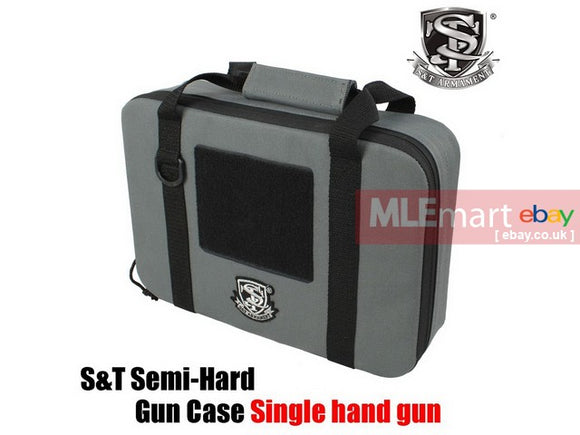 MLEmart.com - S&T Single Pistol Semi Hard Case Grey (305x210x80mm)
