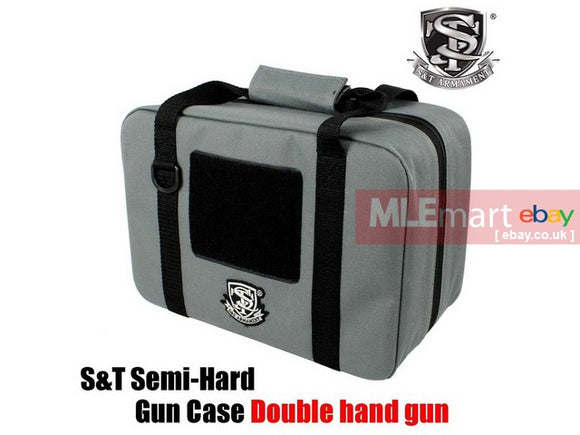 MLEmart.com - S&T Double Pistol Semi Hard Case Grey (305x210x155mm)