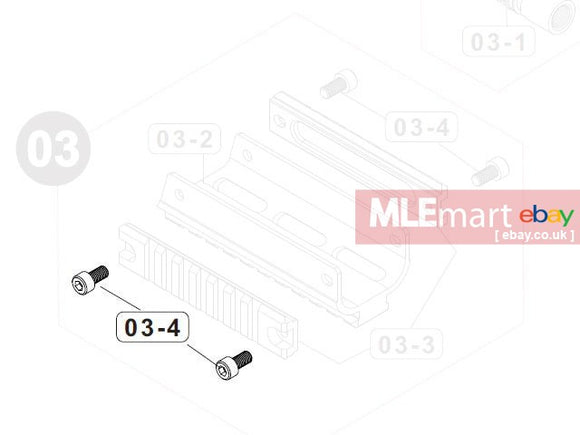 VFC MP7 GBB Handguard Rail Screw ( set of 2 ) - MLEmart.com