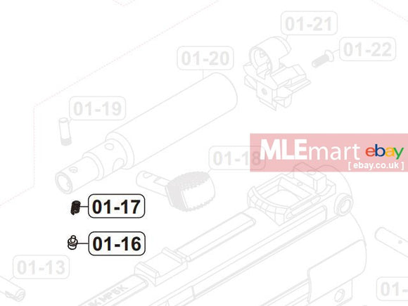 VFC MP5K/ PDW GBB Cocking Tube Detent and Detent Spring Set (VGB1CLR0C1+)