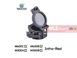 WADSN Protective Cover ( Infrared IR Filter ) for M300 + M600 Series LED Flashlight ( Black ) - MLEmart.com