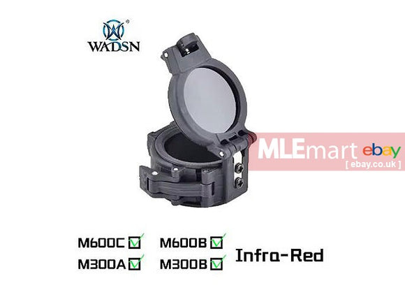 WADSN Protective Cover ( Infrared IR Filter ) for M300 + M600 Series LED Flashlight ( Black ) - MLEmart.com
