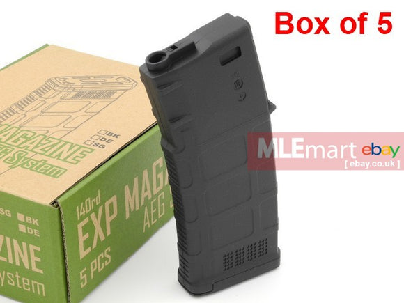 Beta Project 140 rds EXP Magazine For M4 / M16 AEG (Black - Box of 5) - MLEmart.com