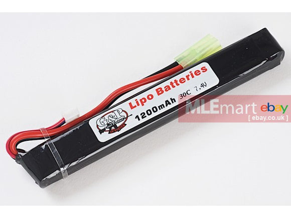 G&P 7.4v 1200mAh (30C) Lithium Polymer LiPo Rechargeable Battery (A - Tamiya) - MLEmart.com