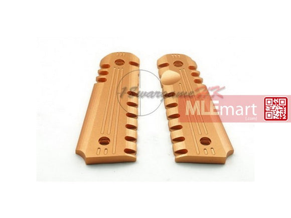 Army Force CNC Aluminum Pistol Grip Panels For M1911 GBB (Gold) - MLEmart.com