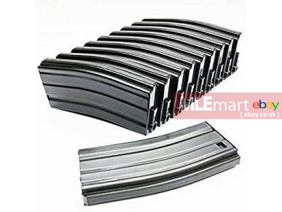 G&P 130rds Mid Cap M4 / M16 Metal Magazine 10pcs Box Set Package (Grey) - MLEmart.com