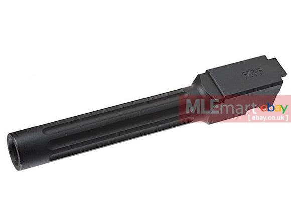MLEmart.com - Guns Modify SA-KKM Aluminum Barrel - Fluted for Tokyo Marui Model 17 (BK)