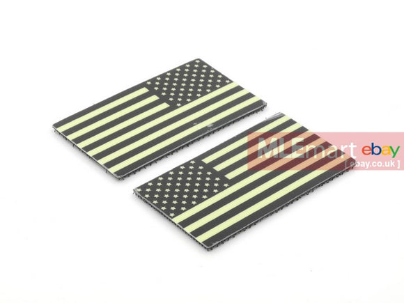 ACM Dummy IR PVC Standard Pair US Flag Hook-and-Loop Patches (80mm x 45mm) - MLEmart.com