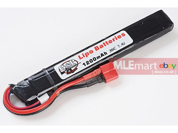 G&P 7.4v 1200mAh (30C) Lithium Polymer LiPo Rechargeable Battery (C - Deans) - MLEmart.com