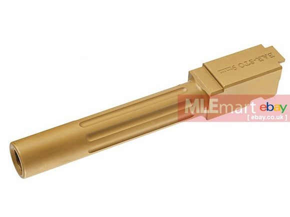 MLEmart.com - Guns Modify SA Bar Steel Barrel - Fluted for Tokyo Marui Model 17 (Gold)