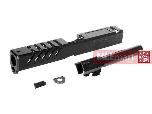 5KU CNC Slide and Barrel Kit Type 5 for Marui G17 GBB (Black) - MLEmart.com
