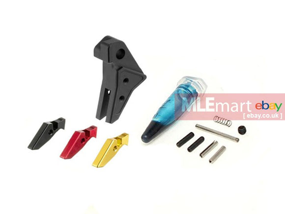 MLEmart.com - Guns Modify SA Flat Aluminum Adjustable Trigger for Tokyo Marui Model 17 - BK