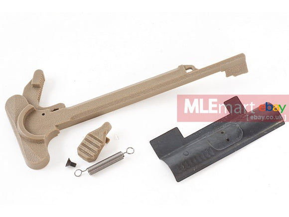 G&P Plastic M4 Charging Handle & Bolt Stop Set for Tokyo Marui & G&P M4A1 Series Metal Receiver (Tan) - MLEmart.com