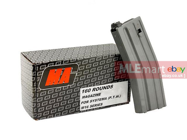 MAG 160rd Metal Magazine for SYSTEMA PTW M4 / M16 Series AEG (4pcs ...