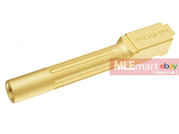 MLEmart.com - Guns Modify SA Bar Aluminum Barrel - Fluted for Tokyo Marui Model 17 (Gold)