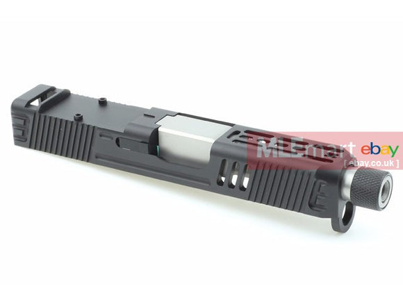 MLEmart.com - Gun Modify 7003 Aluminum Slide with Stainless Barrel Set for Tokyo Marui Model 26 RMR LW Style