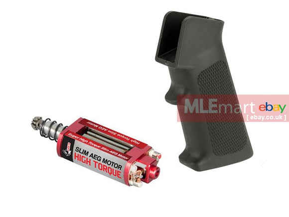 Ares M4 Slim Pistol Grip w/ Slim AEG Motor - High Torque (Black) - MLEmart.com