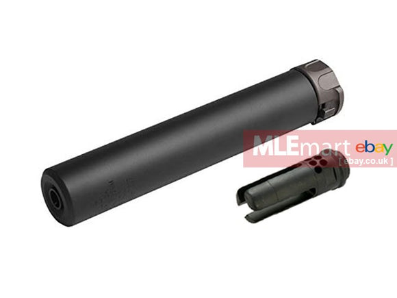 Airsoft Artisan SF Style SOCOM Silencer w/ 3-prong Flash Hider 14mm CCW (8.4-inch / Black) - MLEmart.com