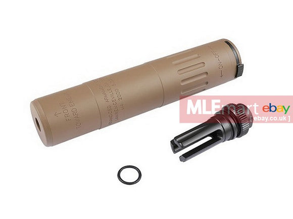 Airsoft Artisan M4 2000 Style Dummy Silencer with Flash Hider 14mm CCW ( DE ) - MLEmart.com