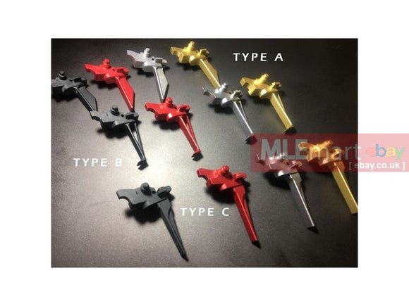 Bow Master 7075 Aluminum Trigger for Systema PTW M4 / AR / 416 ( Type C - Red) - MLEmart.com
