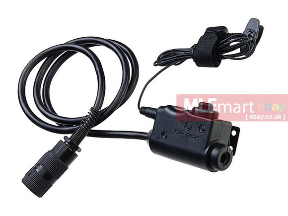 Earmor M52 PTT for MIL PRC Radio Applications - Black - MLEmart.com