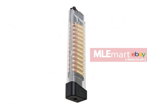 MLEmart.com - G&G Piranha Green Gas Magazine (20 rounds Transparent Long w/ Decorative Round)
