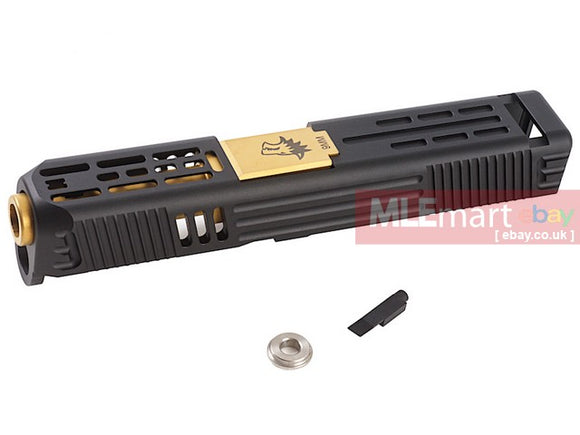 MLEmart.com - Guns Modify Aluminum Slide with Stainless (Nitride Gold) Barrel Set for Tokyo Marui Model 26 LW Style