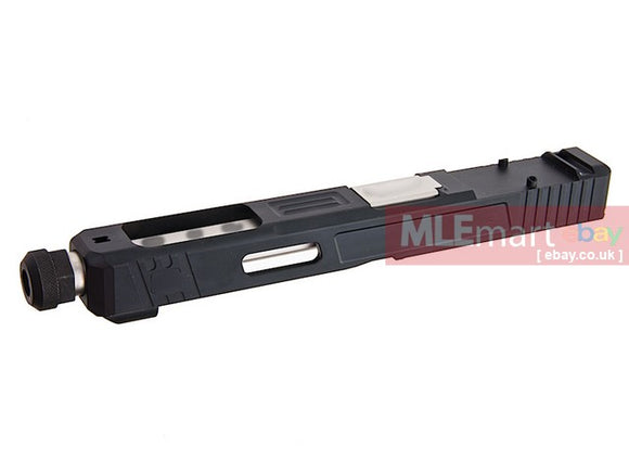 MLEmart.com - Guns Modify SA G34 Stainless Steel RMR Slide Threaded Barrel Set for Tokyo Marui G17 GBB - Silver