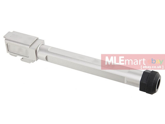 MLEmart.com - Guns Modify SA KMM G34 Stainless Barrel Fluted Threaded for Tokyo Marui G17 GBB - Silver
