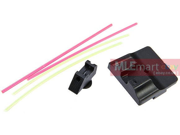 MLEmart.com - Guns Modify W Style Steel CNC Fiber Optic Sight Set for Tokyo Marui / Guns Modify/ WE Glock GBB Series