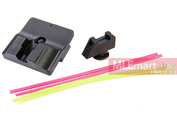 MLEmart.com - Guns Modify W Style Steel CNC Fiber Optic Sight Set for Umarex (VFC) Glock GBB Series