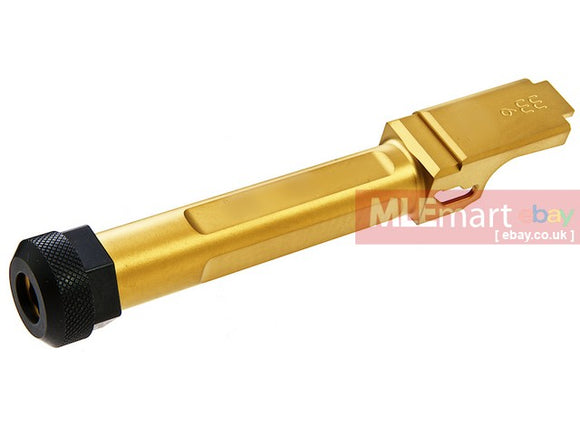 MLEmart.com - Guns Modify SA Stainless Threaded Barrel for Tokyo Marui Model 19 GBB - Gold (Tin-Nitride) CCW