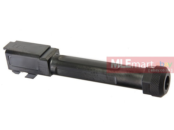 MLEmart.com - Guns Modify CNC SA Stainless Steel Threaded Barrel w/ Inner Barrel (ID 6.03mm, Length 97mm) for Tokyo Marui G19 GBB - Nitride Black (97mm)