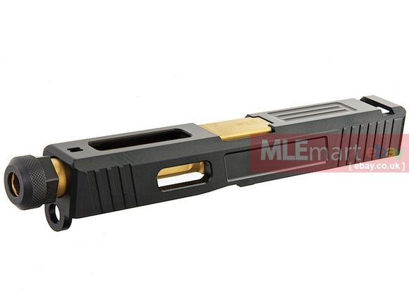 MLEmart.com - Guns Modify CNC SA T1 Aluminum Slide Set for Tokyo Marui G19 GBB - Gold Outer Barrel
