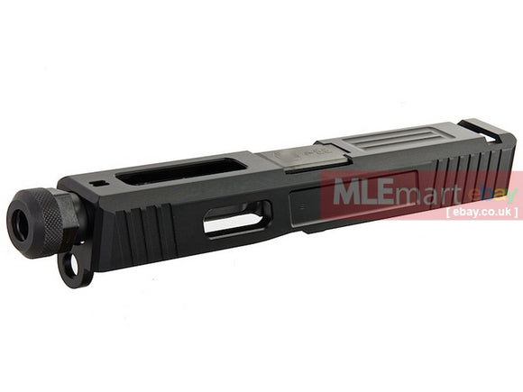MLEmart.com - Guns Modify CNC SA T1 Aluminum Slide Set for Tokyo Marui G19 GBB - Black Outer Barrel
