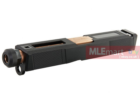 MLEmart.com - Guns Modify CNC SA UTI Aluminum Slide Set for Tokyo Marui G19 GBB - Rose Gold Outer Barrel