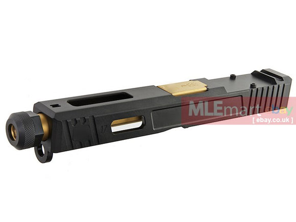 MLEmart.com - Guns Modify CNC SA Aluminum Slide Set for Tokyo Marui G17 GBB (RMR Cut) - Gold Outer Barrel