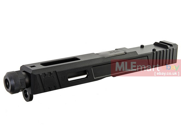 MLEmart.com - Guns Modify CNC SA Aluminum Slide Set for Tokyo Marui G17 GBB (RMR Cut) - Black Outer Barrel