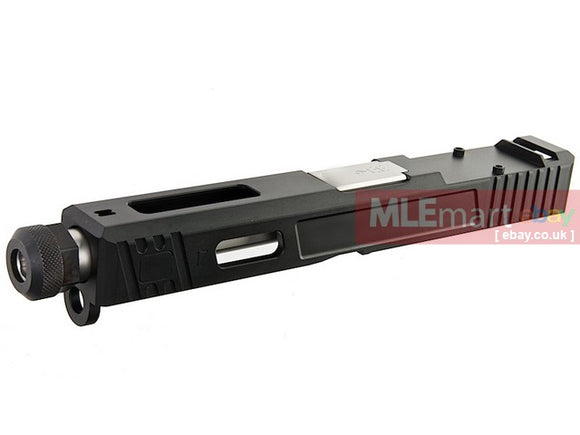 MLEmart.com - Guns Modify CNC SA Aluminum Slide Set for Tokyo Marui G17 GBB (RMR Cut) - Silver Outer Barrel