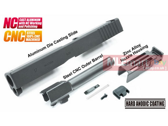 Guarder Aluminum Slide & Steel Barrel Set for TM G17 (2018 Version/Black) - MLEmart.com