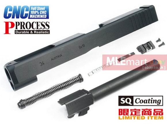 Guarder G34 Steel CNC Slide & Barrel Kit for TM G17 (Standard Ver. Black) - MLEmart.com