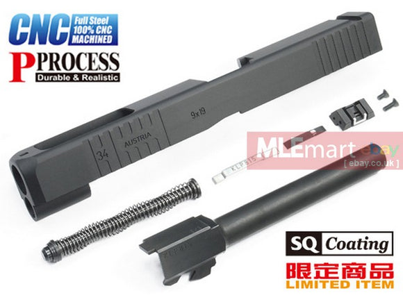Guarder G34 Steel CNC Slide & Barrel Kit for TM G17 (Custom Ver. Black) - MLEmart.com