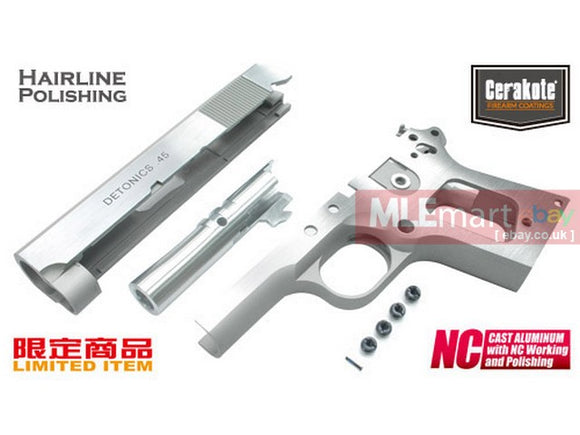Guarder Aluminum Kit for MARUI DETONICS.45 -2016 New Version (Cerakote Sliver/Hairline Polish/Early Marking) - MLEmart.com