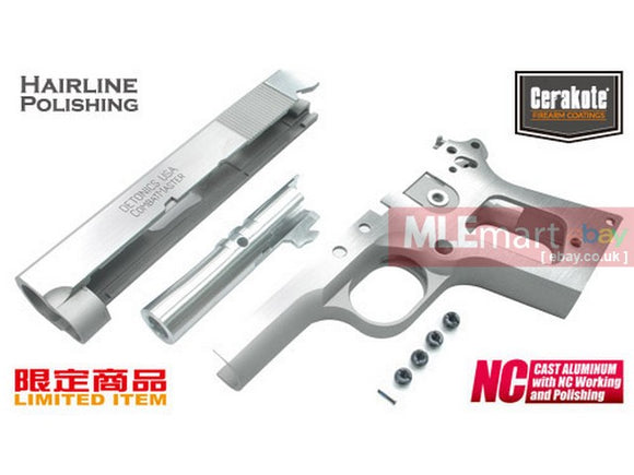 Guarder Aluminum Kit for MARUI DETONICS.45 -2016 New Version (Cerakote Sliver/Hairline Polish/Late Marking) - MLEmart.com