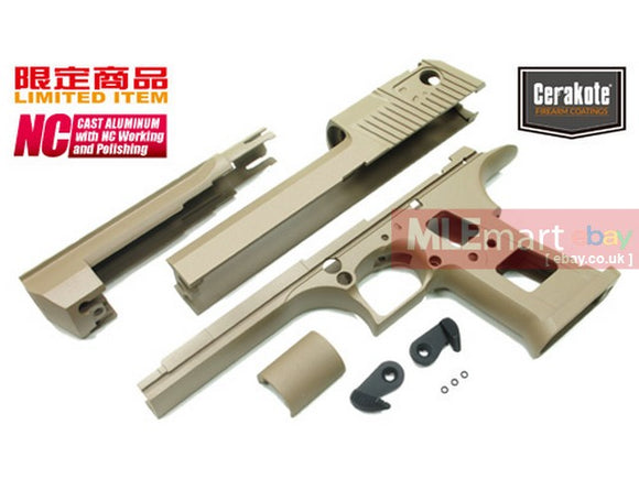 Guarder Aluminum Slide & Frame for MARUI Desert Eagle .50 - (2016/CERAKOTE FDE/None Drawing) - MLEmart.com
