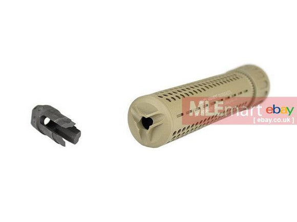 5KU Metal Dummy KAC Style 180mm 556 QDC Silencer (14mm CCW, Tan) - MLEmart.com