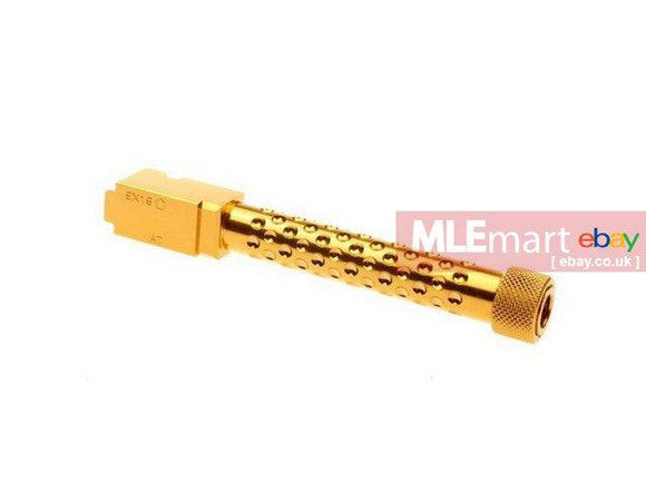 5KU 14mm Dot Threaded Outer Barrel for Tokyo Marui G17 GBB(Gold) - MLEmart.com