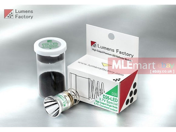 MLEmart.com - Lumens Factory D26-LED Mil-Spec LED Module, 2.7V-4.5V (Single Battery Setups, 1 Mode) - Mirror Finish (Nichia 319A Neutral White 80-CRI)